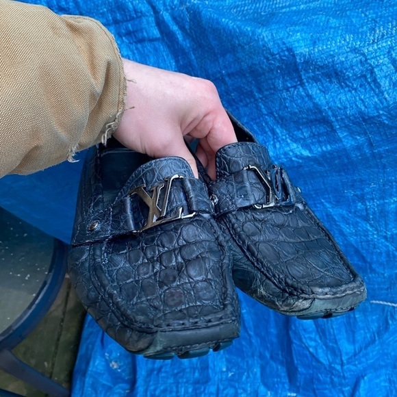 Authentic Louis Vuitton Monte Carlo Crocodile Skin Shoes Size 8 - Picture 5 of 16